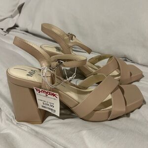 MIA Beige Block Heel Sandals